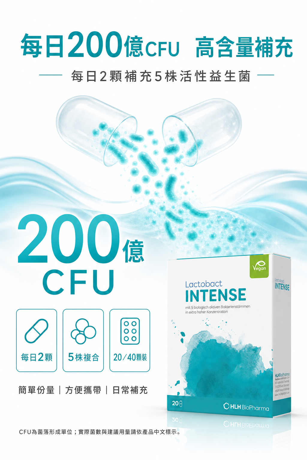 萊德寶 Lactobact INTENSE 高濃度腸道保養益生菌膠囊 20/40 粒 Lactobact 萊德寶